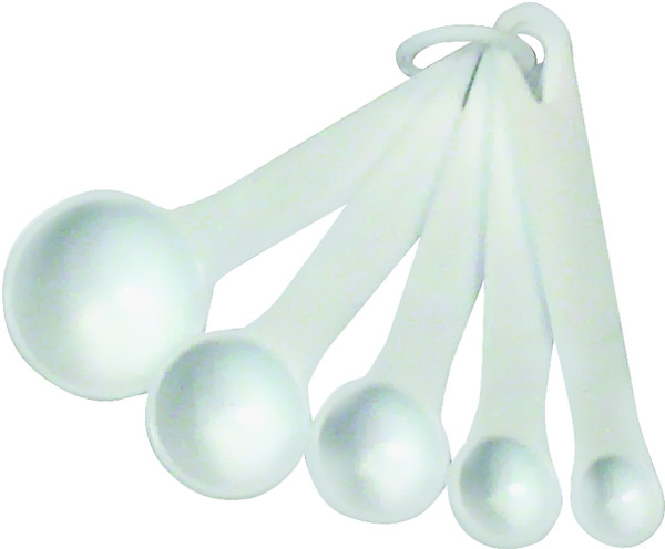 CHEF CRAFT 20434 Measuring Spoon Set, Metric Graduation, Plastic, White [SKU: ORG5742721]