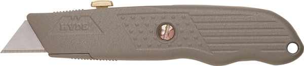 HYDE 42070 Utility Knife, Zinc Blade, Textured Handle, Gray Handle [SKU: ORG6573638]