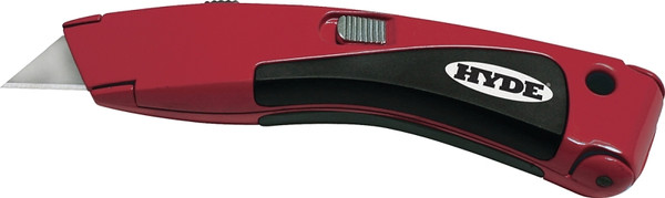 HYDE 42081 Utility Knife, Carbon Steel Blade, Curved Handle, Red Handle [SKU: ORG7002397]