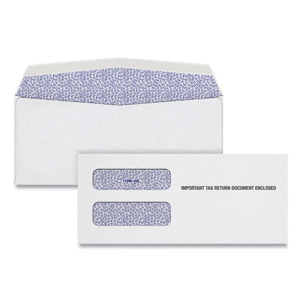 1099 Double Window Envelope, Commercial Flap, Gummed Closure, 3.75 x 8.75, White, 24/Pack [SKU: TOP22223]