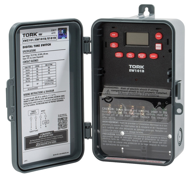 TORK EW101B Digital Timer, 30 A, 120/277 VAC, 1 min to 7 days Time Setting, 7 days Cycle, Tan [SKU: ORG3128949]