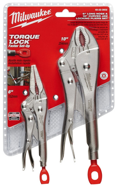 Milwaukee 48-22-3602 Locking Plier Set, Silver Handle [SKU: ORG1384304]
