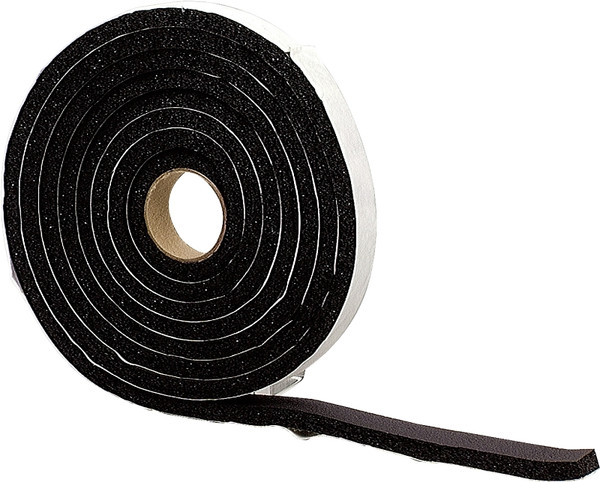 M-D 06619 Premium Weatherstrip Tape, 1/2 in W, 10 ft L, Rubber, Black [SKU: ORG9573700]