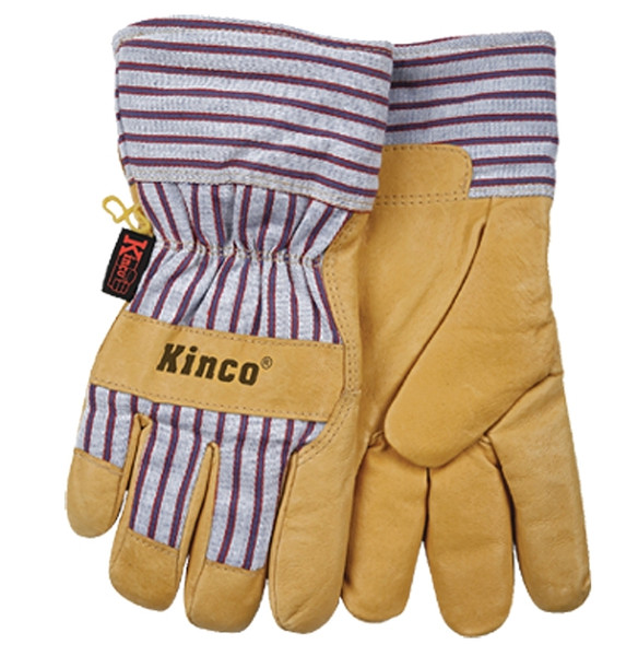 Heatkeep 1927-L Protective Gloves, Men's, L, 11-1/2 in L, Wing Thumb, Easy-On Cuff, Pigskin Leather, Palomino [SKU: ORG8633943]