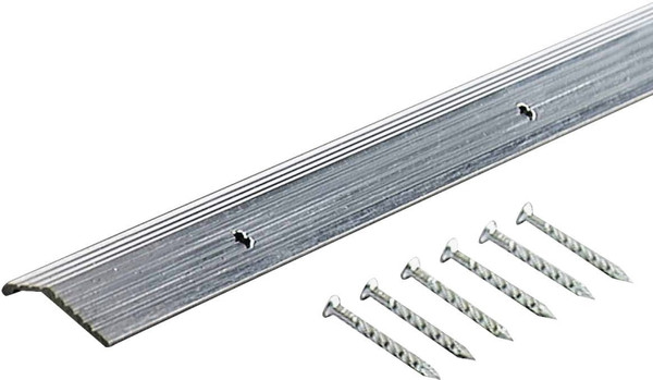 M-D 78089 Carpet Trim, 72 in L, 7/8 in W, Fluted Surface, Aluminum, Silver [SKU: ORG0713438]
