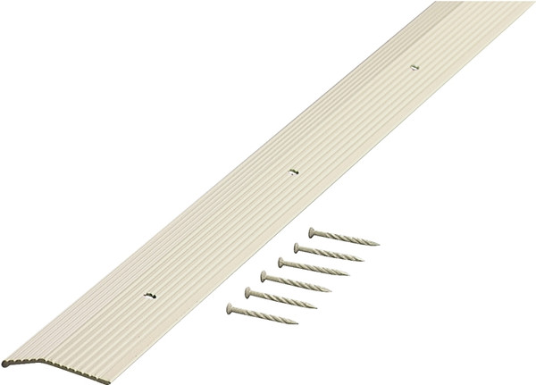 M-D 74187 Carpet Trim, 36 in L, 1.38 in W, Fluted Surface, Aluminum, Almond [SKU: ORG3146933]