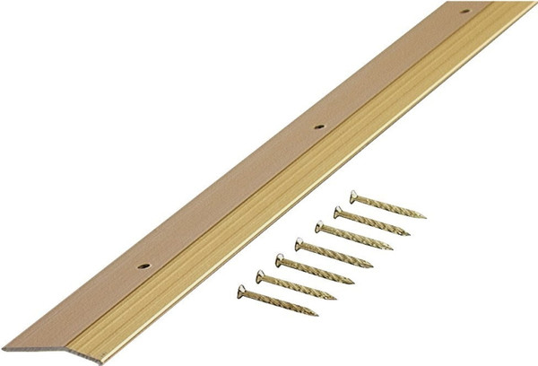 M-D 72256 Carpet Trim, 72 in L, 1.38 in W, Smooth Surface, Aluminum, Satin Brass [SKU: ORG1333988]