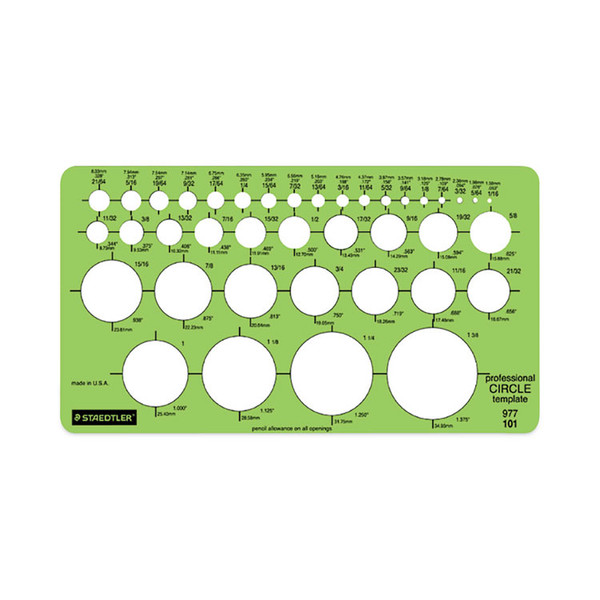 Templates, 39 Circles, 4 x 7.25, Green [SKU: STD977101EA]