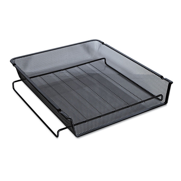 Deluxe Mesh Stackable Front Load Tray, 1 Section, Letter Size Files, 11.25" x 13" x 2.75", Black [SKU: UNV20004]
