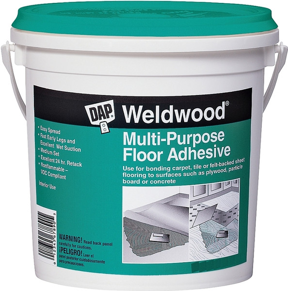 WELDWOOD 00144 Floor Adhesive, Paste, Slight, Off-White, 4 gal Pail [SKU: ORG6252423]