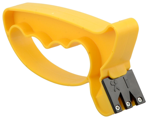 Vulcan 30090 Knife and Scissors Sharpener, PP Handle, Body: Yellow, Top: Black [SKU: ORG8186280]