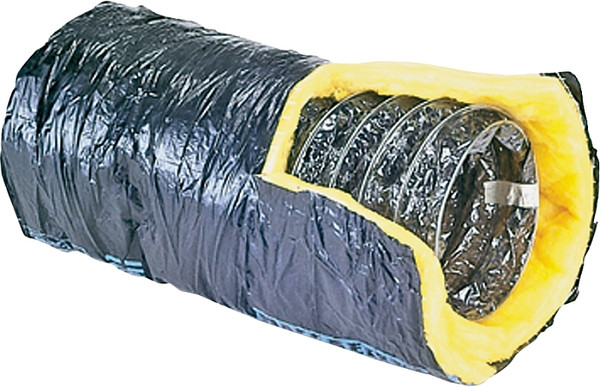Master Flow F6IFD8X300 Insulated Flexible Duct, 8 in, 25 ft L, Fiberglass, Silver [SKU: ORG0225961]