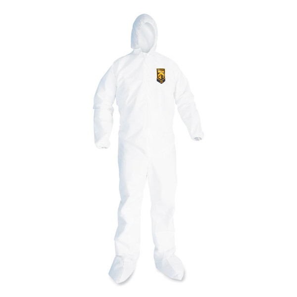 A20 Breathable Particle Protection Coveralls, Elastic Back, Hood and Boots, Large, White, 24/Carton [SKU: KCC49123]