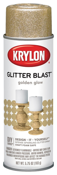 Krylon Glitter Blast K03801A00 Spray Paint, Glitter, Golden Glow, 5.75 oz, Aerosol Can [SKU: ORG1648146]