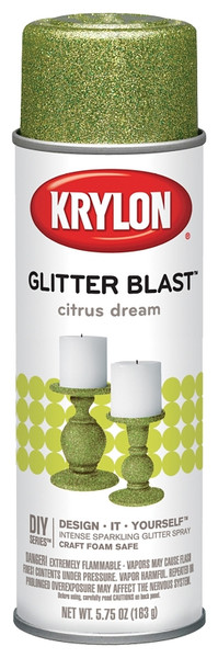 Krylon Glitter Blast K03808A00 Spray Paint, Glitter, Citrus Dream, 5.75 oz, Aerosol Can [SKU: ORG1648310]