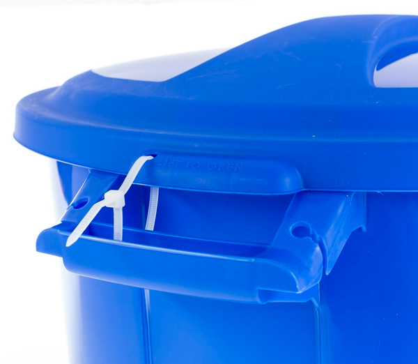 United Solutions COLORmaxx TI0028 Trash Can, 32 gal Capacity, Plastic, Blue, Lid Closure [SKU: ORG1684513]