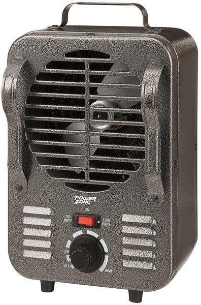 PowerZone LH872 Mini Milkhouse Heater, 12.5 A, 120 V, 750/1500 W, 1500 W Heating, 2-Heating Stage, Gray [SKU: ORG6186530]
