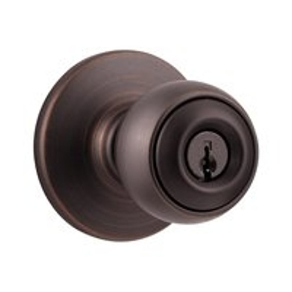 Kwikset 400P-11P RCAL Door Knob, 3 Grade, Keyed Different Key, Venetian Bronze, 2-3/8 to 2-3/4 in Backset, KW1 Keyway [SKU: ORG2434140]