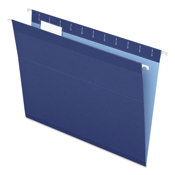 Colored Reinforced Hanging Folders, Letter Size, 1/5-Cut Tabs, Navy, 25/Box [SKU: PFX415215NAV]