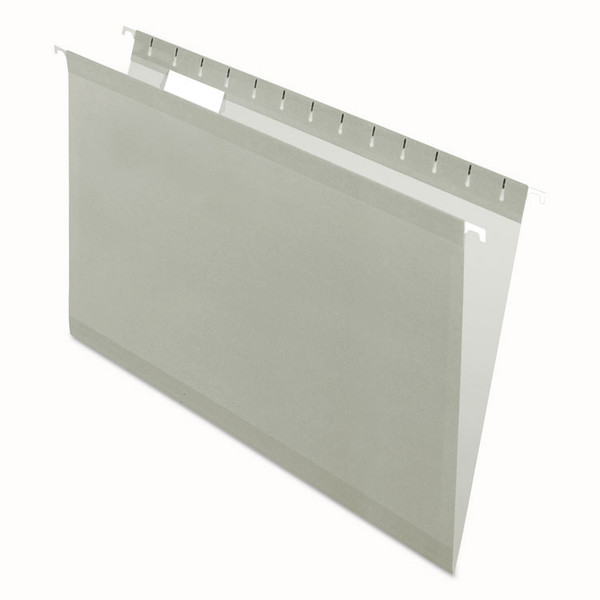 Colored Reinforced Hanging Folders, Legal Size, 1/5-Cut Tabs, Gray, 25/Box [SKU: PFX415315GRA]
