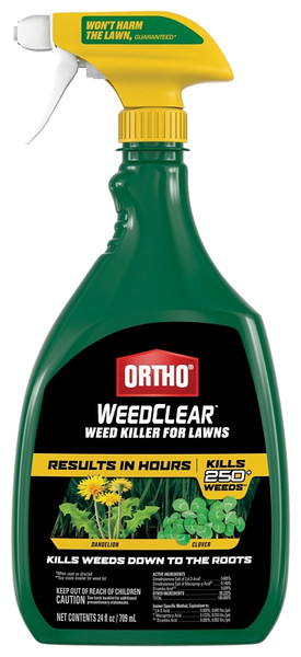 Ortho WeedClear 0205710 RTU Lawn Weed Killer, Liquid, Spray Application, 24 oz Bottle [SKU: ORG9835448]