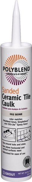 CUSTOM Polyblend PC38210S-6 Ceramic Tile Caulk, Bone, 10.5 oz Cartridge [SKU: ORG1514835]