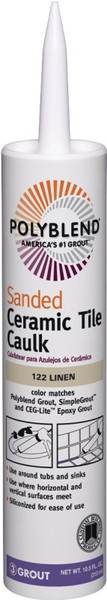 CUSTOM Polyblend PC12210S-6 Ceramic Tile Caulk, Linen, 10.5 oz Cartridge [SKU: ORG1514843]