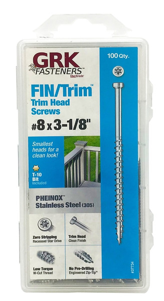 Ramset 37734 Screw, 3-1/8 in L, Trim Head, Stainless Steel, 100 PK [SKU: ORG0623686]