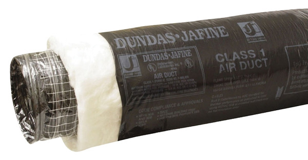 DUNDAS JAFINE BPC1225 Flexible Insulated Duct, 25 ft L, Polyester, Black [SKU: ORG0199000]
