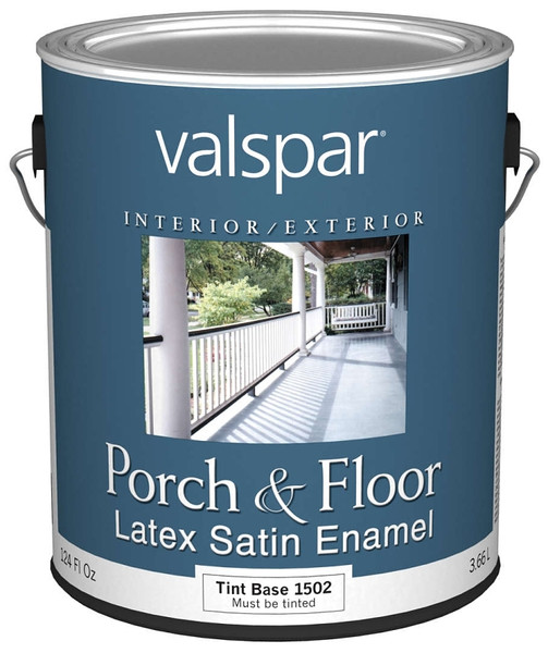 Valspar 027.0001502.007 Latex Porch and Floor Paint, Satin, Tint Base, 1 gal [SKU: ORG6903066]