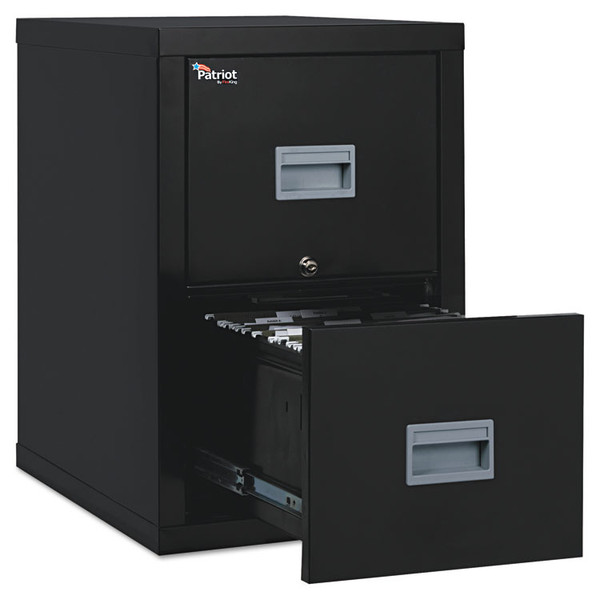 Patriot by FireKing Insulated Fire File, 1-Hour Fire Protection, 2 Legal/Letter File Drawers, Black, 17.75" x 25" x 27.75 [SKU: FIR2P1825CBL]