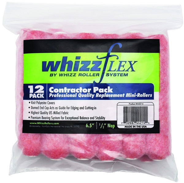 WHIZZ 44214 Paint Roller Cover, 1/2 in Thick Nap, 6-1/2 in L, Polyester Cover [SKU: ORG3020831]