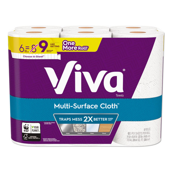 Multi-Surface Cloth Choose-A-Sheet Kitchen Roll Paper Towels 2-Ply, 11 x 5.9, White, 83/Roll, 6 Rolls/Pack, 4 Packs/Carton [SKU: KCC49413]