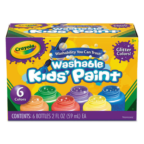 Washable Paint, 6 Assorted Classic Colors, 2 oz Bottle, 6/Pack [SKU: CYO542400]