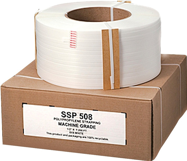 Nifty Wrapper SSP508HD Strapping Coil, 7200 ft L, 1/2 in W, 0.025 Thick Material, Polypropylene, White [SKU: ORG0321000]