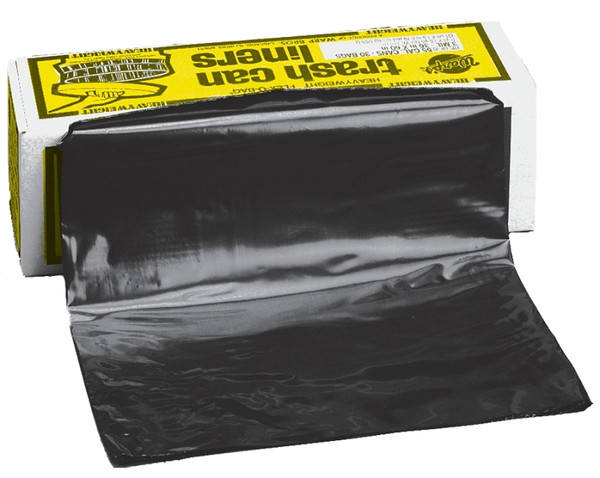 Warp's FLEX-O-BAG HB55-30 Trash Can Liner, 55 gal Capacity, Plastic, Black [SKU: ORG6211767]