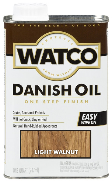 WATCO 65541 Danish Oil, Light Walnut, Liquid, 1 qt, Can [SKU: ORG1445220]