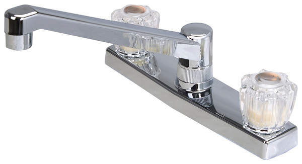 Boston Harbor PF8201A Kitchen Faucet, 1.8 gpm, 2-Faucet Hole, Plastic, Chrome Plated, Deck Mounting, Round Handle [SKU: ORG9439241]