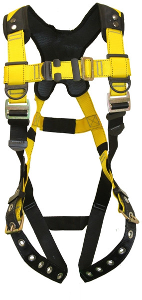 GUARDIAN FALL PROTECTION 3 Series 37106 Full Body Harness, XL/2XL, 130 to 420 lb, Polyester Webbing, Black/Yellow [SKU: ORG0248799]
