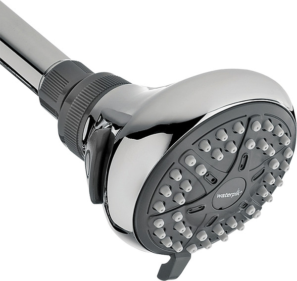 Waterpik EcoFlow Series VBE-423 Shower Head, 1.6 gpm, 1/2 in Connection, Plastic, Chrome, 3-1/4 in Dia [SKU: ORG5120837]