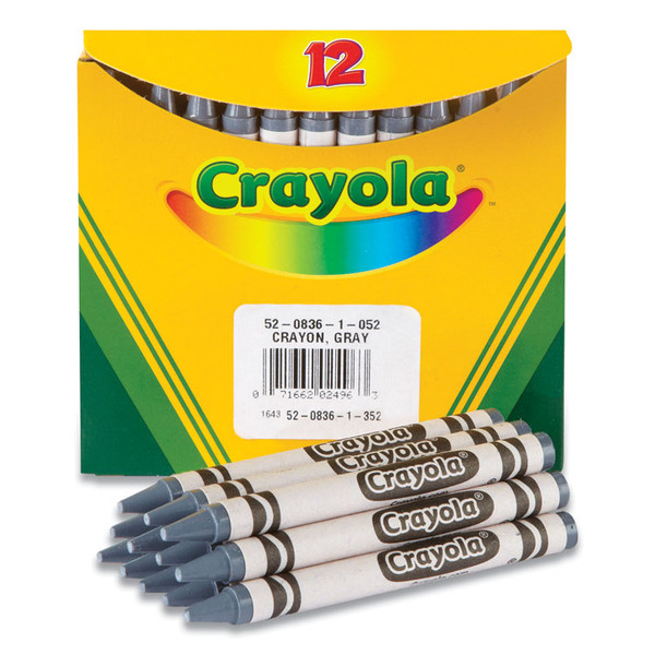Bulkl Crayons, Gray, 12/Box [SKU: CYO520836052]