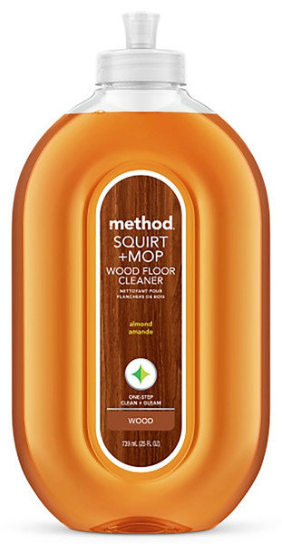 method Squirt + Mop 562 Wood Floor Cleaner, 25 oz Bottle, Liquid, Almond, Amber [SKU: ORG8524522]