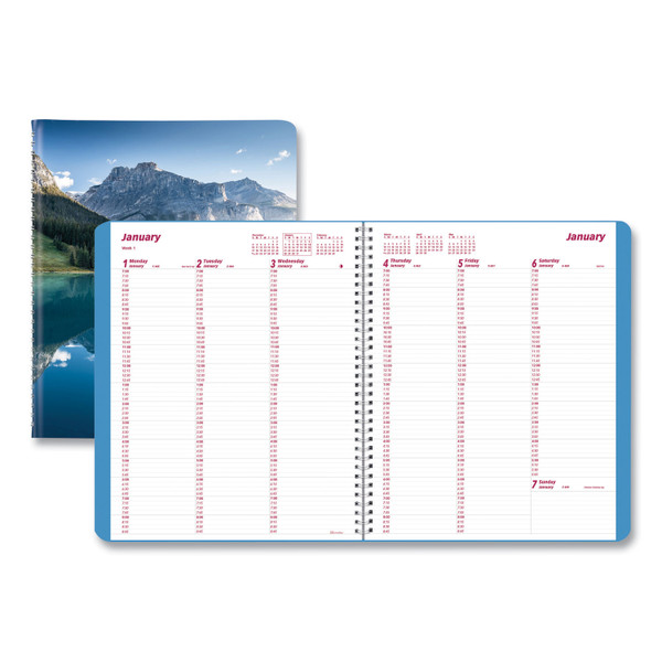 Mountains Weekly Appointment Book, Mountains Photography, 11 x 8.5, Blue/Green Cover, 12-Month (Jan to Dec): 2024 [SKU: REDCB950G04]