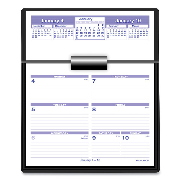 Flip-A-Week Desk Calendar and Base, 7 x 5.5, White Sheets, 12-Month (Jan to Dec): 2024 [SKU: AAGSW700X00]