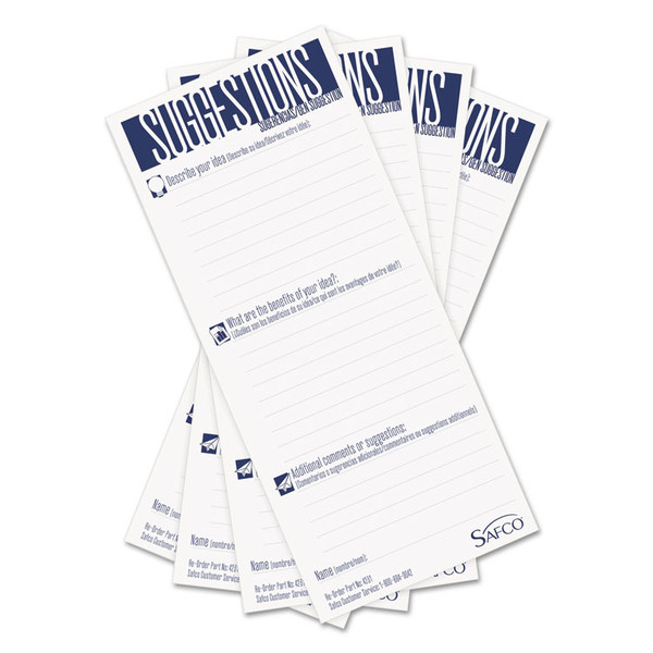 Suggestion Box Cards, 3.5 x 8, White, 25/Pack [SKU: SAF4231]