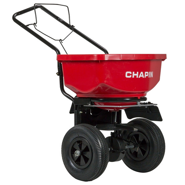 CHAPIN 8200A Turf Spreader, 24 in W Spread, 80 lb Hopper, Steel Frame, Poly Hopper, Pneumatic Wheel [SKU: ORG0208157]