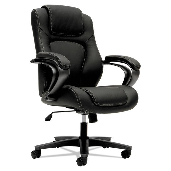 HVL402 Series Executive High-Back Chair, Supports Up to 250 lb, 17" to 21" Seat Height, Black Seat/Back, Iron Gray Base [SKU: BSXVL402EN11]