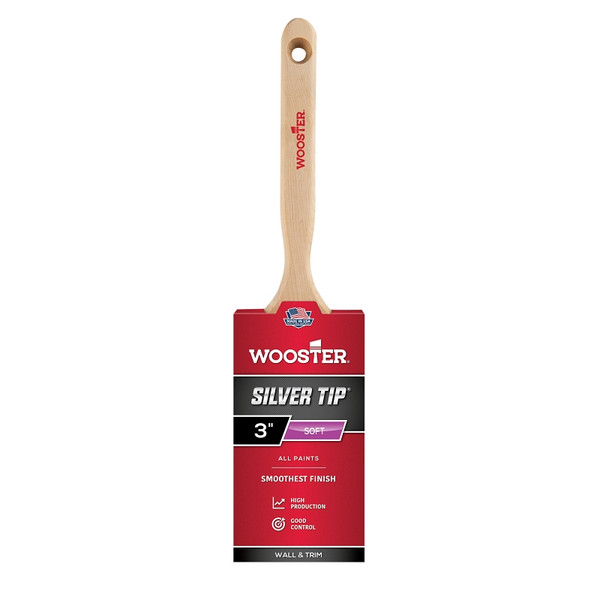 WOOSTER 5220-3 Paint Brush, 3 in W, 2-15/16 in L Bristle, Polyester Bristle, Flat Sash Handle [SKU: ORG6496038]