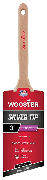WOOSTER SILVER TIP 5228-3 Paint Brush, 3 in W, Semi-Oval Brush, Polyester Bristle, Sash Handle [SKU: ORG9533514]