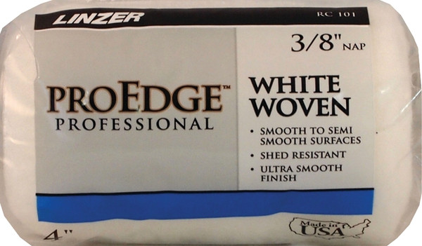 Linzer RC 101-4 Paint Roller Cover, 3/8 in Thick Nap, 4 in L, Woven Fabric Cover, White [SKU: ORG7001282]